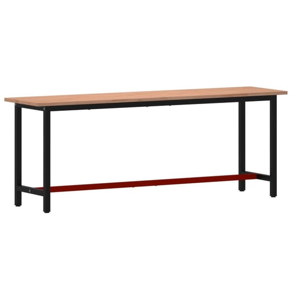 Arbetsbänk 220x55x81,5 cm massivt bokträ och metall