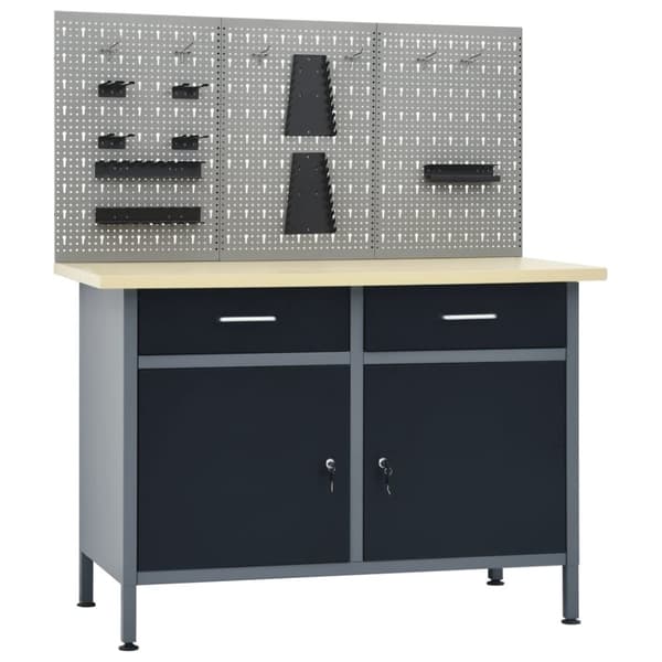 Arbetsbänk med 3 väggpaneler