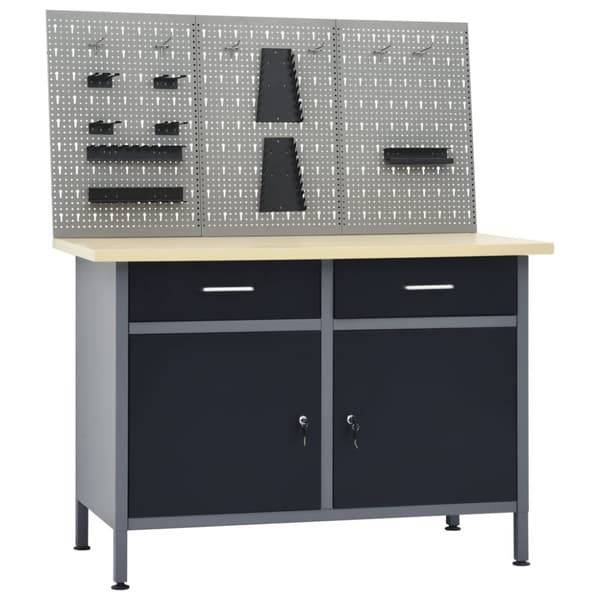 Arbetsbänk med 3 väggpaneler