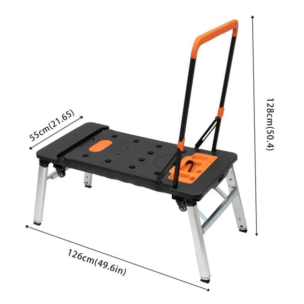 7-i-1 Arbejdsbord, Justerbar Højde, Maksimal Belastning 250 kg, Multifunktionalitet,Sort