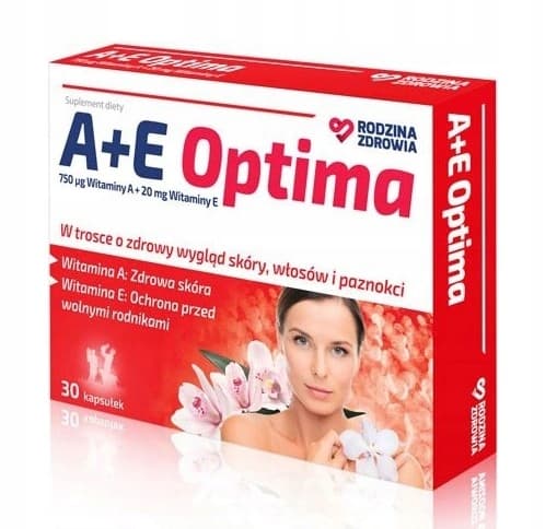 A+E Optima Vitamin A+E Hälsofamilj 30 kapslar.
