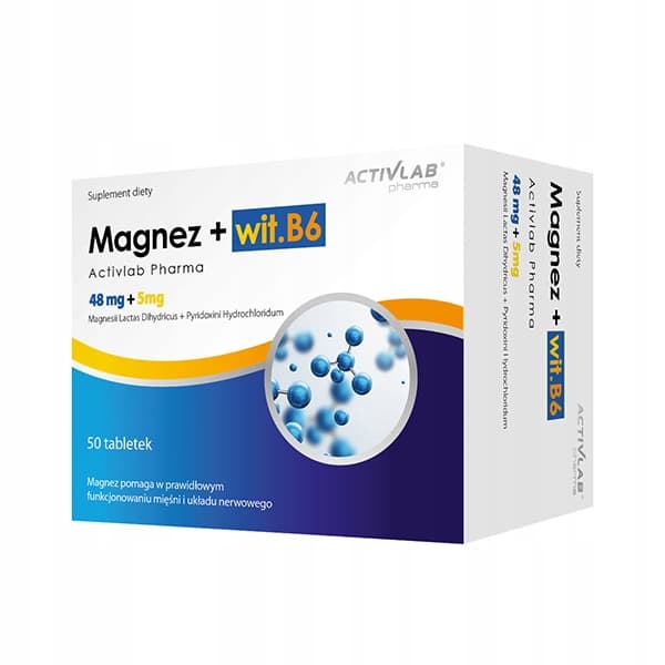 ACTIVLAB Magnesium+B6 Organiskt vitamin B6 50 kapslar.