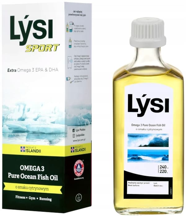 Lysi Sport Omega-3 Pure EPA DHA torskleverolja citronsmak 240 ml