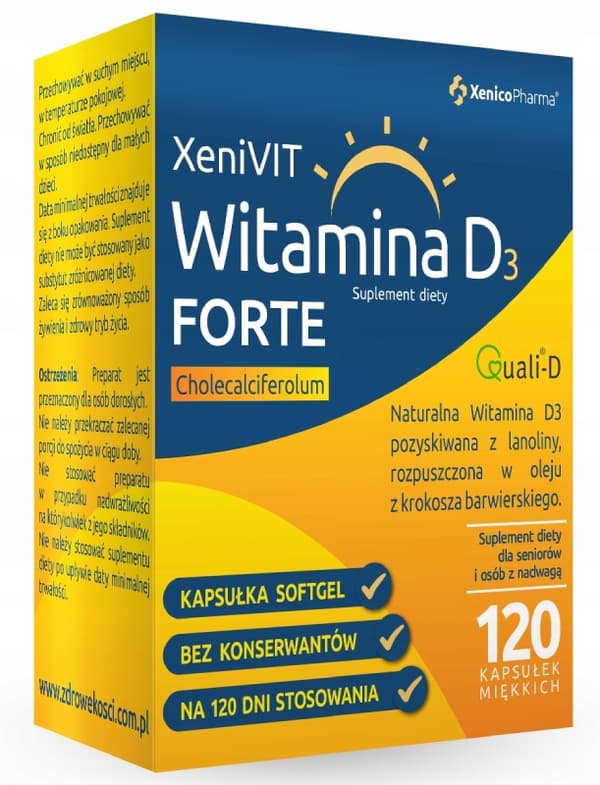 XENIVIT Vitamin D3 Forte 4000 IE 120 kapslar