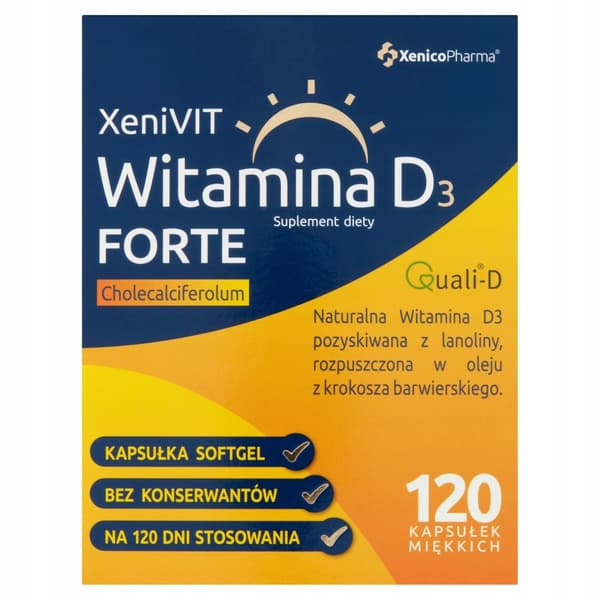 XENIVIT Vitamin D3 Forte 4000 IE 120 kapslar