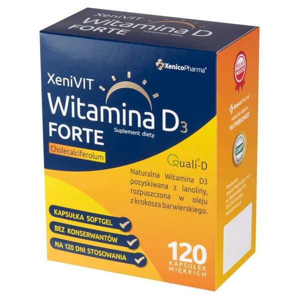 XENIVIT Vitamin D3 Forte 4000 IE 120 kapslar