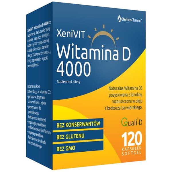 XENIVIT Vitamin D3 Forte 4000 IE 120 kapslar