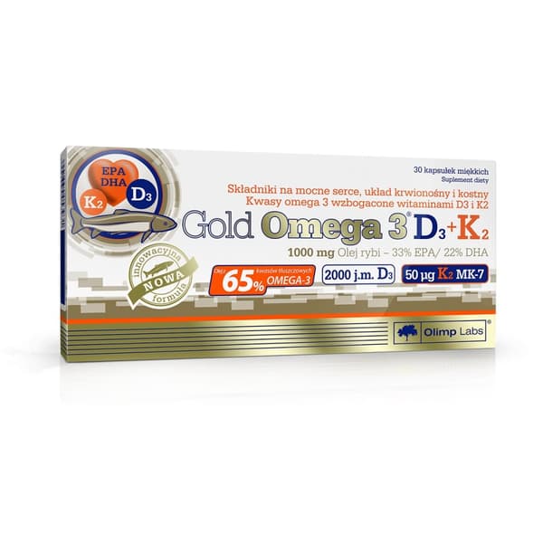 OLIMP GOLD OMEGA 3 D3 + K2 30 kapslar