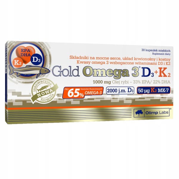 OLIMP GOLD OMEGA 3 D3 + K2 30 kapslar