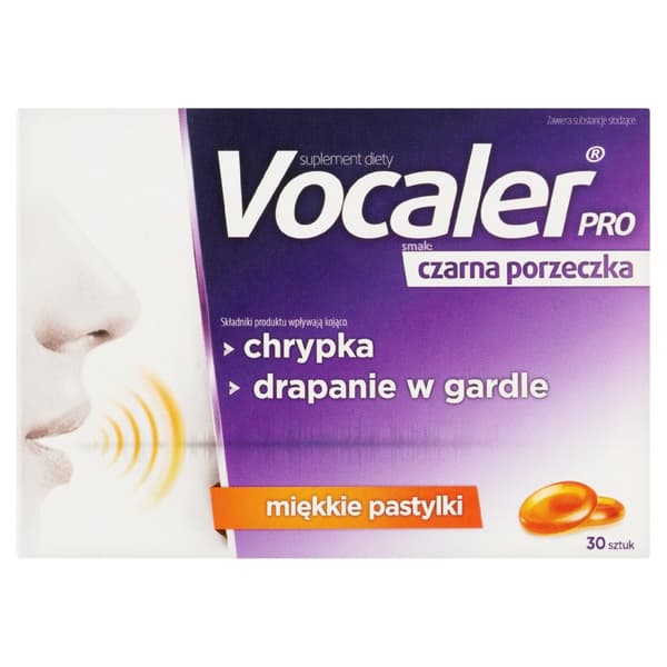 VOCALER PRO halstabletter med smak av svarta vinbär Aflofarm 30 halstabletter