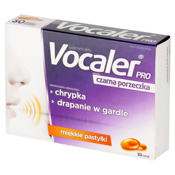 VOCALER PRO halstabletter med smak av svarta vinbär Aflofarm 30 halstabletter