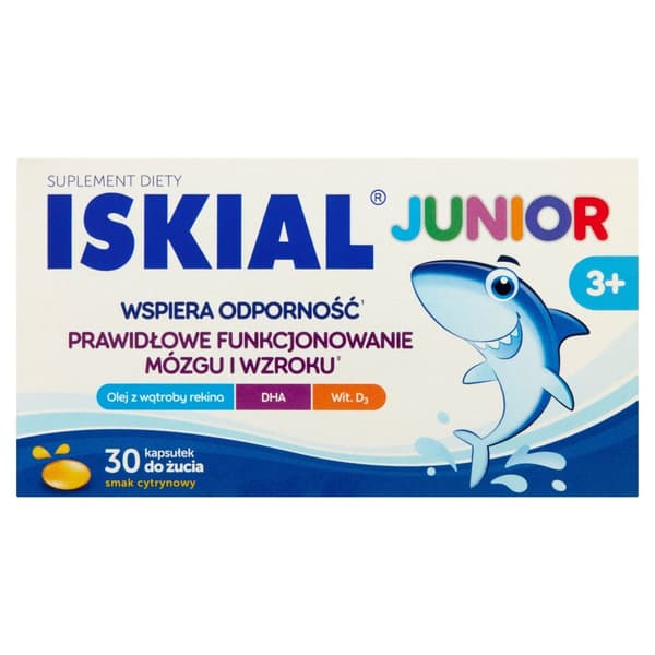 ISKIAL JUNIOR DHA vitamin D immunitet för barn USP Health 30 kapslar