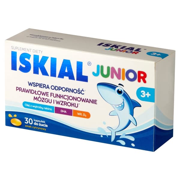 ISKIAL JUNIOR DHA vitamin D immunitet för barn USP Health 30 kapslar