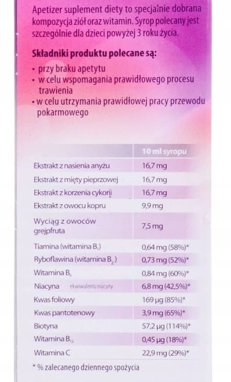 Apetizer Hindbær- og solbærsirup 100 ml Til appetitten
