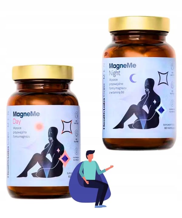 HÄLSOLAB MagneMe MEN magnesium vitamin B dag och natt för män 120 kapslar