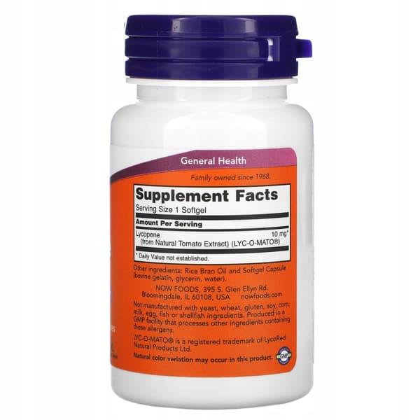 NOW FOODS Lykopen 10 mg LYKOPEN 60 kapslar