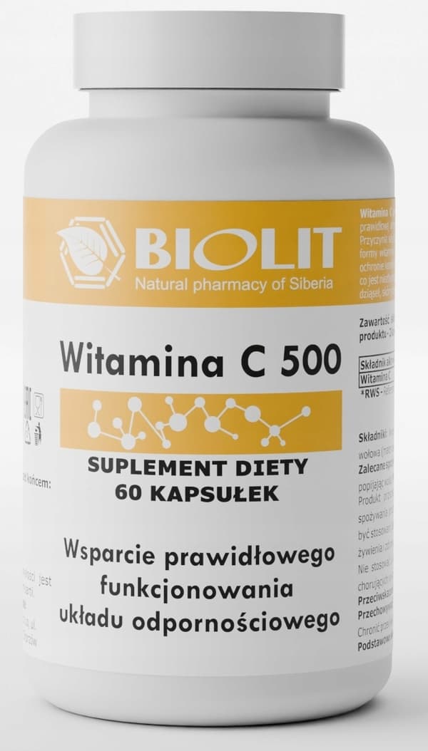 C-VITAMIN 500 immunitet BIOLIT 60 kapsler