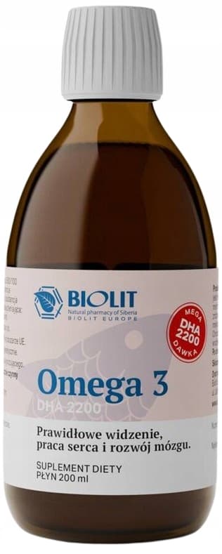 OMEGA 3 DHA 2200 fettsyror EPA synkolesterol BIOLIT 200 ml