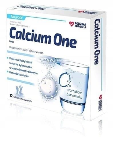 Calcium One CALCIUM benmuskler Rodzina Zdrowia 12 brustabletter