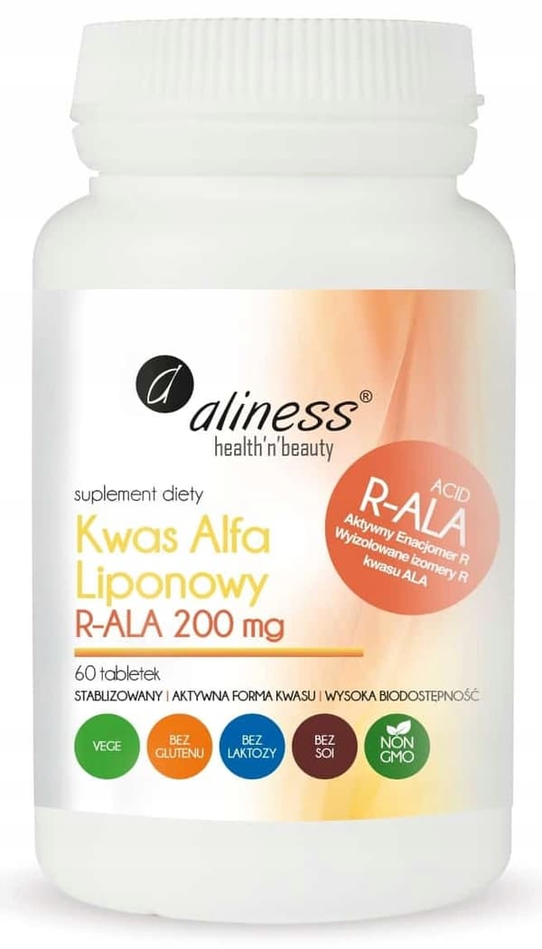 ALINESS Alfa-liponsyre R-ALA 200 mg ANTIOXIDANT 60 tabletter