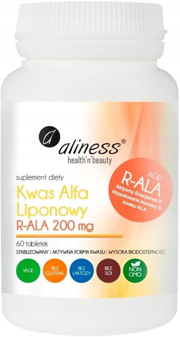 ALINESS Alfa-liponsyre R-ALA 200 mg ANTIOXIDANT 60 tabletter