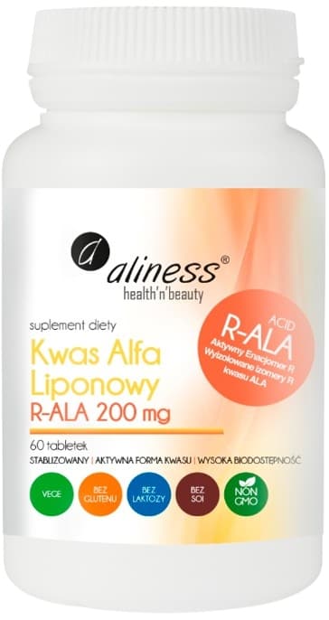 ALINESS Alfa-liponsyre R-ALA 200 mg ANTIOXIDANT 60 tabletter