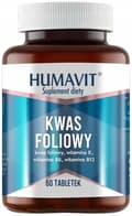 Miniatyrbild 1 av 2: HUMAVIT Folsyra B6, B12 Vitamin B 60 tabletter