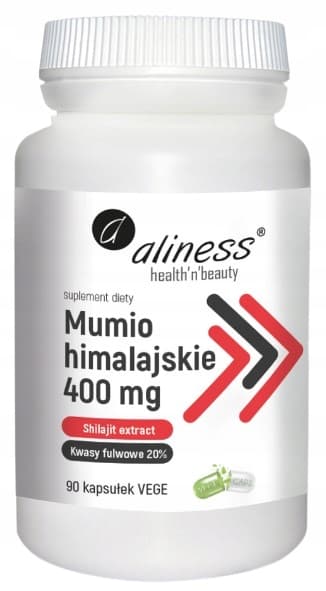 ALINESS Himalayan Mumio 400 mg Shilajit ADAPTOGEN IMMUNITET 90 kapslar