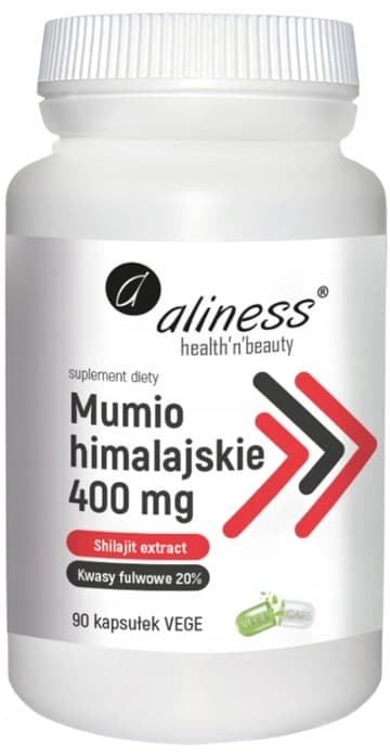 ALINESS Himalayan Mumio 400 mg Shilajit ADAPTOGEN IMMUNITET 90 kapslar