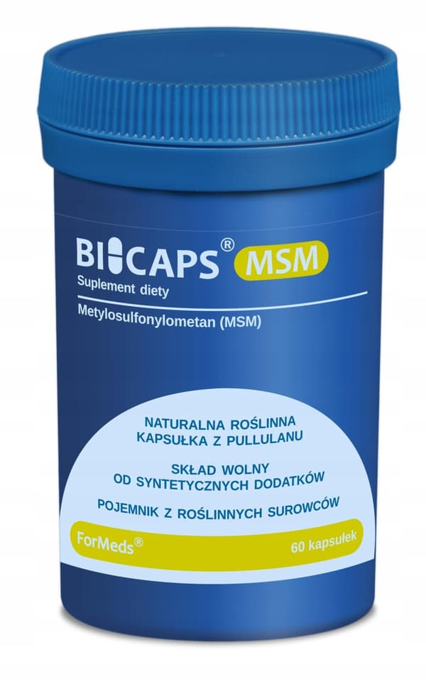 ForMeds BICAPS MSM 700 mg organisk svovl LED HÅR NEGLE 60 kapsler.