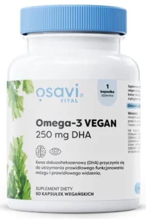 OSAVI Omega-3 Vegansk 250 mg DHA 120 veganska gelébönor