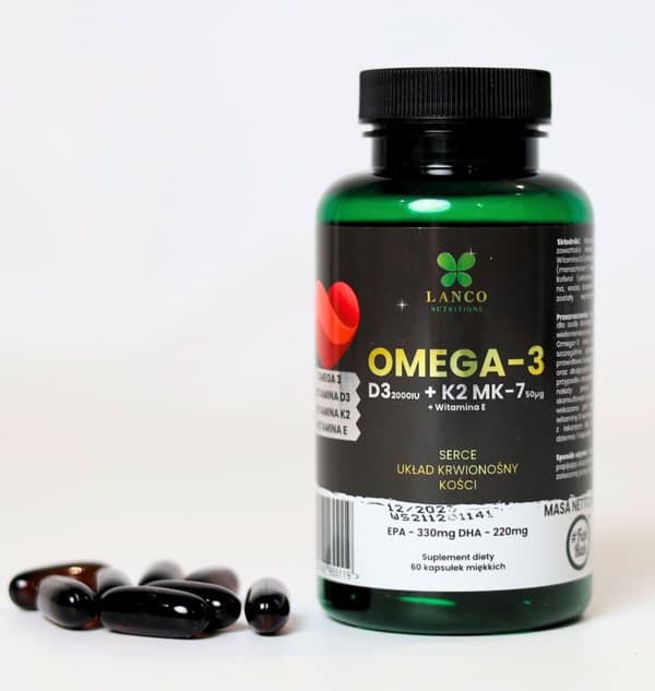 LANCO OMEGA 3 vitamin D3 2000 + vitamin K2 IMMUNITY 60 kapslar