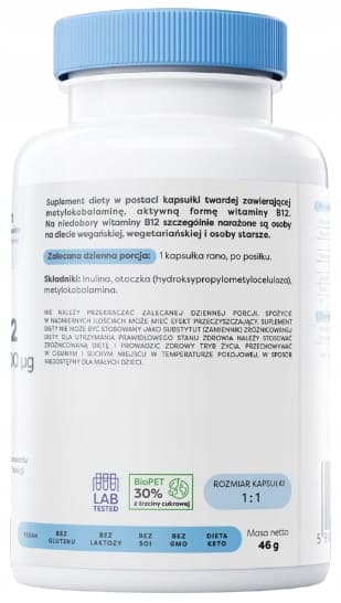 OSAVI Vitamin B12 metylkobalamin 100uq TRÖTTHETSIMMUNITI 120 kapslar