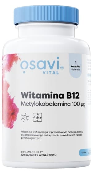 OSAVI Vitamin B12 metylkobalamin 100uq TRÖTTHETSIMMUNITI 120 kapslar