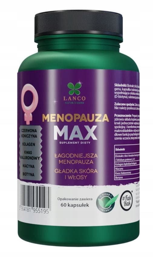 LANCO MENOPAUZA MAX rödklöver för kvinnor 60 kapslar