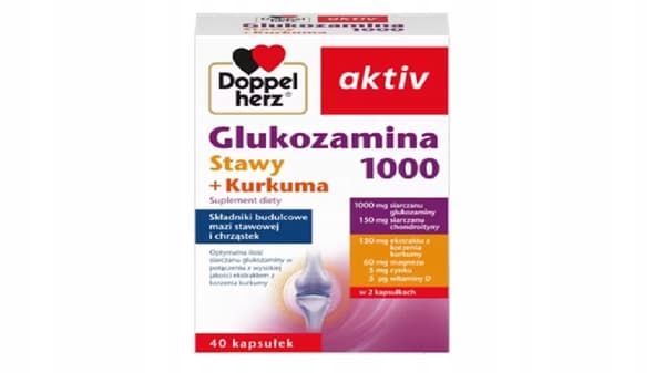 DOPPELHERZ AKTIV glukosamin 1000 leder + gurkmeja 40 kapslar