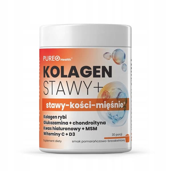 PUREO HEALTH Kollagen Joints+ pulver apelsin persika 120 g