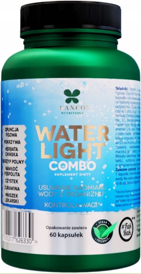 LANCO Water Light Combo tar bort överflödigt vatten i kroppen, viktminskning, 60 kapslar