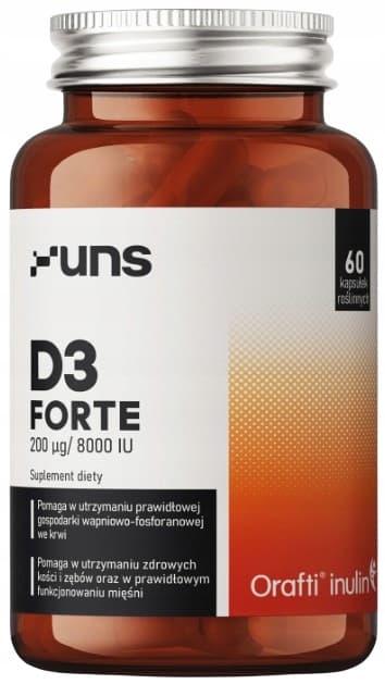 VITAMIN D3 FORTE vitamin D 8000 IE benimmunitet UNS 60 kapslar