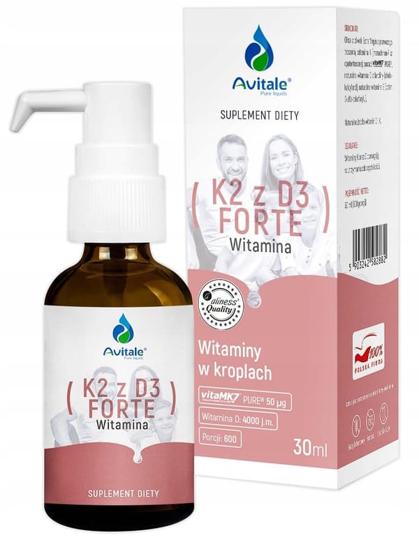 ALINESS Avitale VITAMIN K2 MK-7 + D3 FORTE droppar 30ml