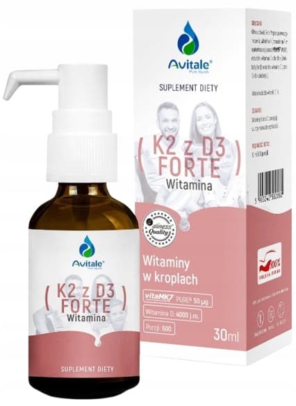 ALINESS Avitale VITAMIN K2 MK-7 + D3 FORTE droppar 30ml