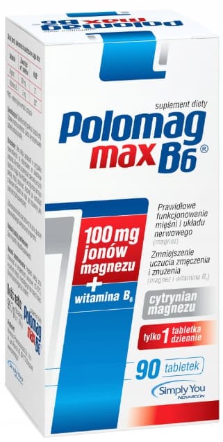 POLOMAG B6 MAX magnesiumcitrat vitamin B Novascon 90 tabletter