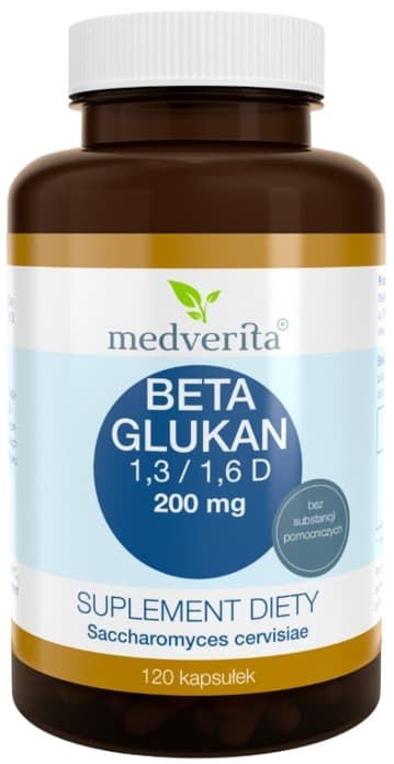 MEDVERITA Beta Glukan 1,3 / 1,6 D 200 mg IMMUNITET 120 kapslar