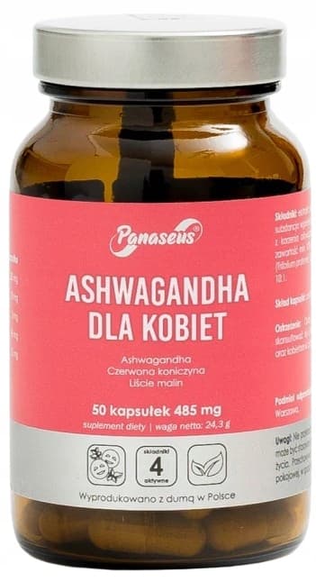 PANASEUS Ashwagandha för kvinnor MOOD RÖDKLÖVER 50 kapslar
