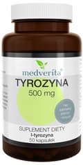 Miniatyrbild 1 av 2: MEDVERITA Tyrosin 500 mg L-tyrosin MEMORY BRAIN 50 kapslar