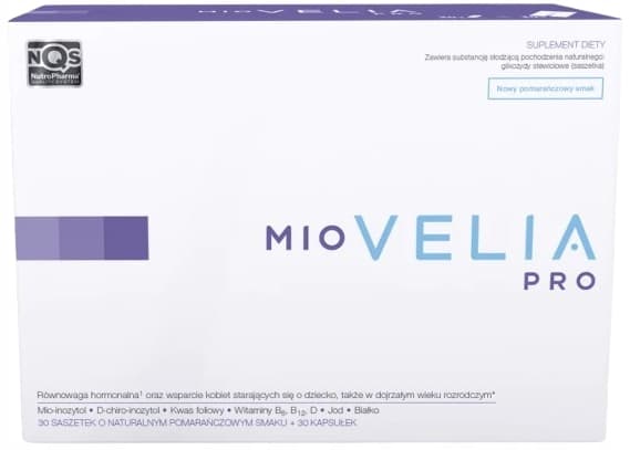 MIOVELIA PRO kvinnors fertilitet VITAMIN B JODLÖS KOLIN 30 påsar + 30 kapslar