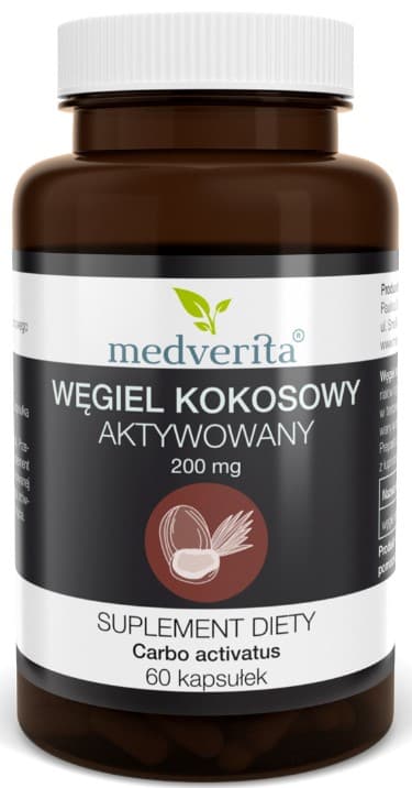 MEDVERITA Aktivt kokoskol 200 mg 60 kapslar