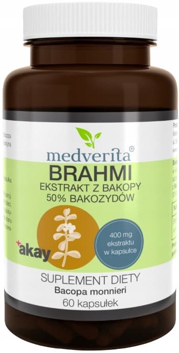 MEDVERITA Brahmi Bacopa småbladig 50 % bacosider 60 kapslar