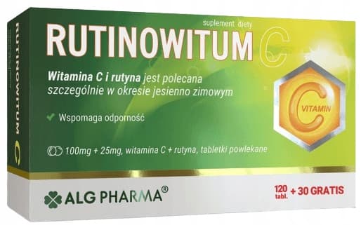 RUTINOWITUM C vitamin C rutin IMMUNITY Alg Pharma 150 tabletter