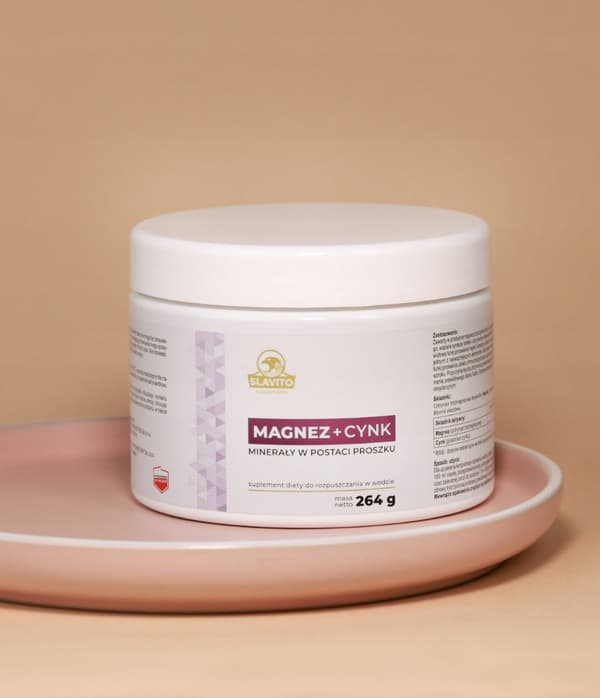 SLAVITO Magnesium + Zink mineraler hår hud naglar nervsystem 264 g